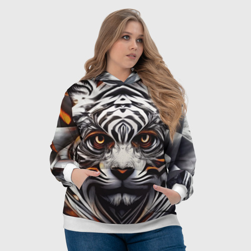 Женская толстовка 3D Абстракция: тигр, цвет 3D печать - фото 6