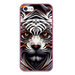 Чехол для iPhone 5/5S матовый Абстракция: тигр
