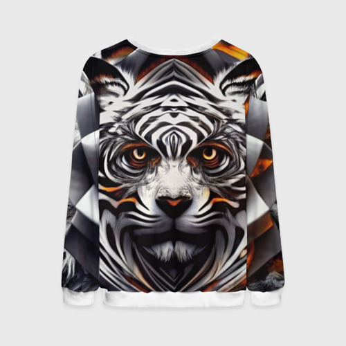 Мужской свитшот 3D Абстракция: тигр, цвет белый - фото 2