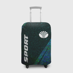 Чехол для чемодана 3D Daewoo sport glitch blue