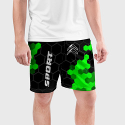 Мужские шорты спортивные Citroen green sport hexagon - фото 2