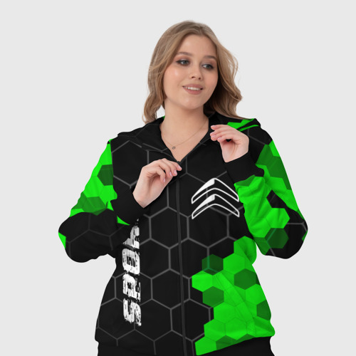 Женский костюм 3D Citroen green sport hexagon, цвет черный - фото 7