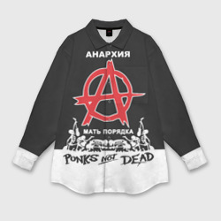 Мужская рубашка oversize 3D Анархия - Punk's not dead