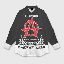 Женская рубашка oversize 3D Анархия - Punk's not dead