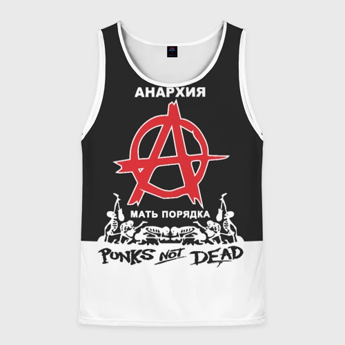 Мужская майка 3D Анархия - Punk's not dead