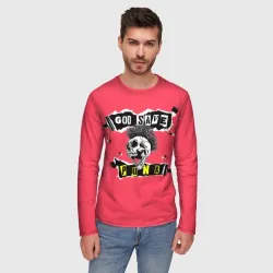 Мужской лонгслив 3D God save pank - фото 2