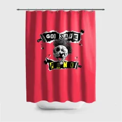 Штора 3D для ванной God save pank