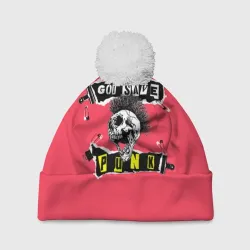 Шапка 3D c помпоном God save pank