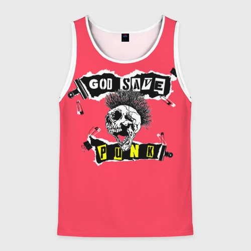 Мужская майка 3D God save pank