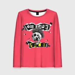 Женский лонгслив 3D God save pank