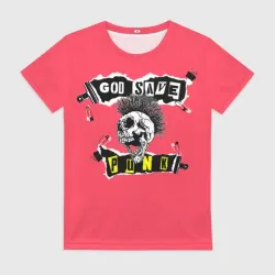 Женская футболка 3D God save pank