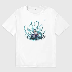 Женская футболка хлопок Oversize Сяо из Геншин Импакт