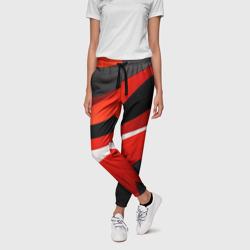 Абстракция волнистые полосы строгость и   минимализм – Женские брюки 3D с принтом купить