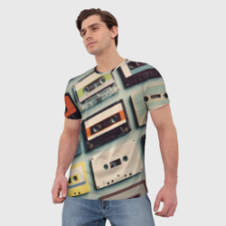 Мужская футболка 3D Ретро аудио кассеты - фото 2