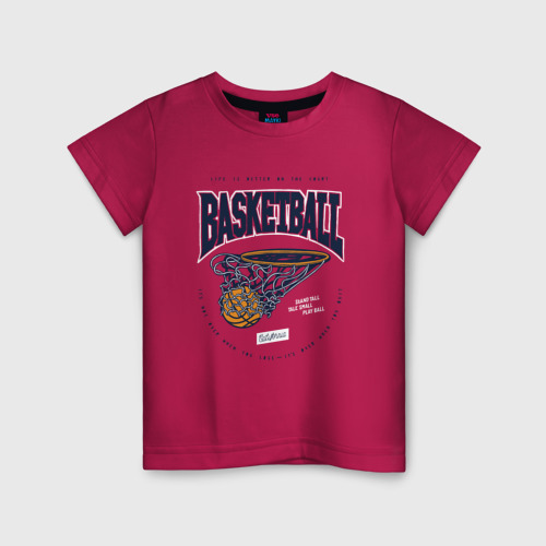 Детская футболка хлопок Баскетбол Калифорния, цвет маджента