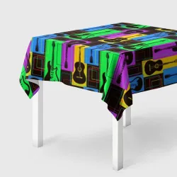 Скатерть 3D Красочные гитары