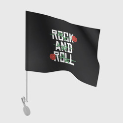 Флаг для автомобиля Rock and roll - розы