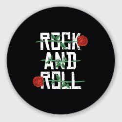 Круглый коврик для мышки Rock and roll - розы