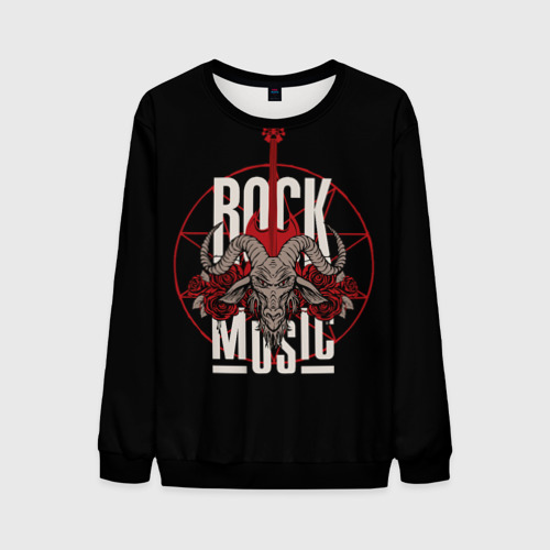 Мужской свитшот 3D Рок музыка - тяжёлый рок, цвет черный