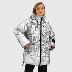 Женская зимняя куртка Oversize Дудлы с хамелеоном - фото 2