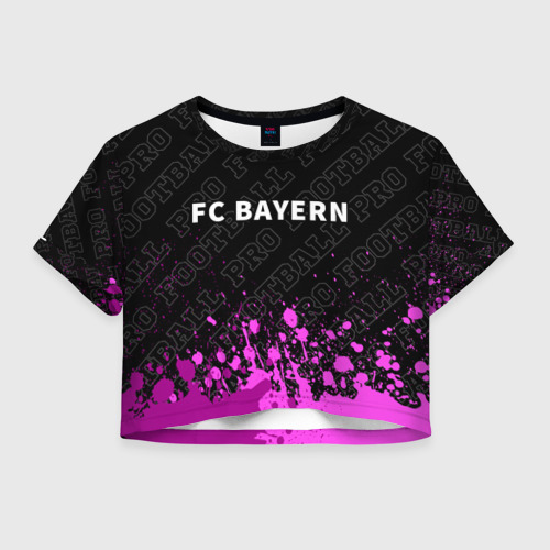 Женская футболка Crop-top 3D Bayern pro football посередине, цвет 3D печать