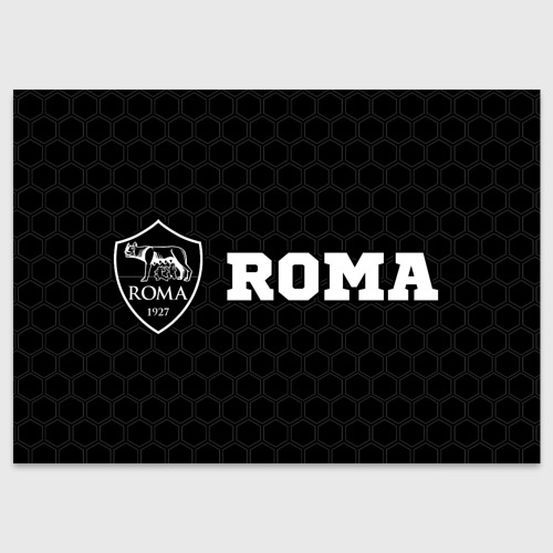 Поздравительная открытка Roma sport на темном фоне по-горизонтали, цвет белый