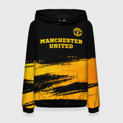 Женская толстовка 3D Manchester United - gold gradient посередине