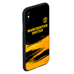 Чехол для iPhone XS Max матовый Manchester United - gold gradient посередине - фото 2