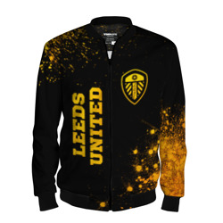 Мужской бомбер 3D Leeds United - gold gradient вертикально