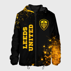 Мужская куртка 3D Leeds United - gold gradient вертикально