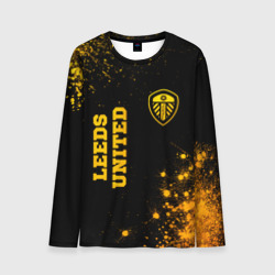 Мужской лонгслив 3D Leeds United - gold gradient вертикально