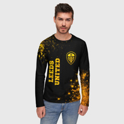 Мужской лонгслив 3D Leeds United - gold gradient вертикально - фото 2