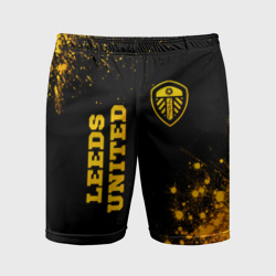 Мужские шорты спортивные Leeds United - gold gradient вертикально