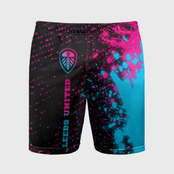 Мужские шорты спортивные Leeds United - neon gradient по-вертикали