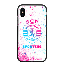 Чехол для iPhone XS Max матовый Sporting neon gradient style