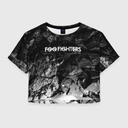 Женская футболка Crop-top 3D Foo Fighters black graphite