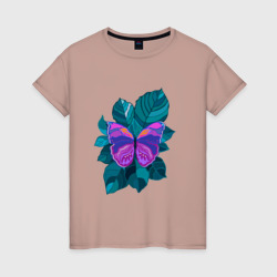 Арт-бабочка – Женская футболка хлопок с принтом купить со скидкой в -20%