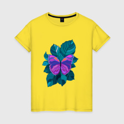 Арт-бабочка – Женская футболка хлопок с принтом купить со скидкой в -20%