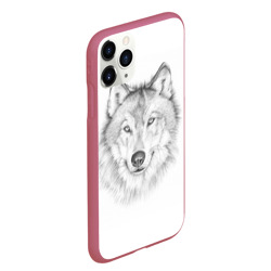 Чехол для iPhone 11 Pro Max матовый Нарисованный волк зубами щёлк - фото 2