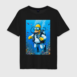 Homer diving - ai art – Мужская футболка хлопок Oversize с принтом купить со скидкой в -16%