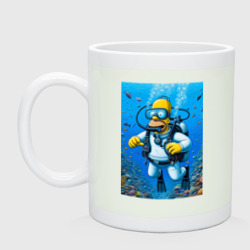 Кружка керамическая Homer diving - ai art