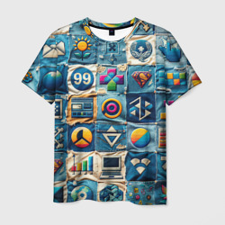 Пэчворк деним из девяностых – Мужская футболка 3D с принтом купить со скидкой в -26%
