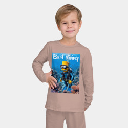 Детская пижама с лонгсливом хлопок Барт дайвинг - нейросеть - фото 2