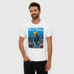 Мужская футболка хлопок Slim Барт дайвинг - нейросеть - фото 2