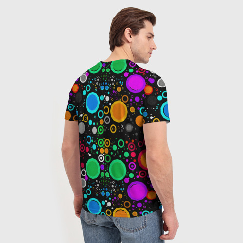 Мужская футболка 3D Разноцветные круги, цвет 3D печать - фото 4