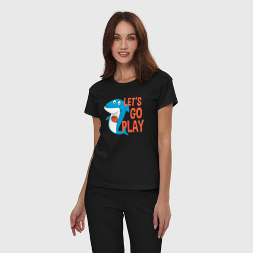 Женская пижама хлопок Давай играть в баскетбол, цвет черный - фото 3