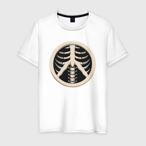 Мужская футболка из хлопка с принтом Peace skeletor, вид спереди №1