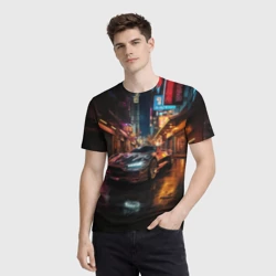 Мужская футболка 3D Шикарный спорткар  - фото 2