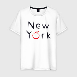 New York apple – Мужская футболка хлопок с принтом купить со скидкой в -20%