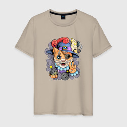 Кот пират с попугаем – Мужская футболка хлопок с принтом купить со скидкой в -20%